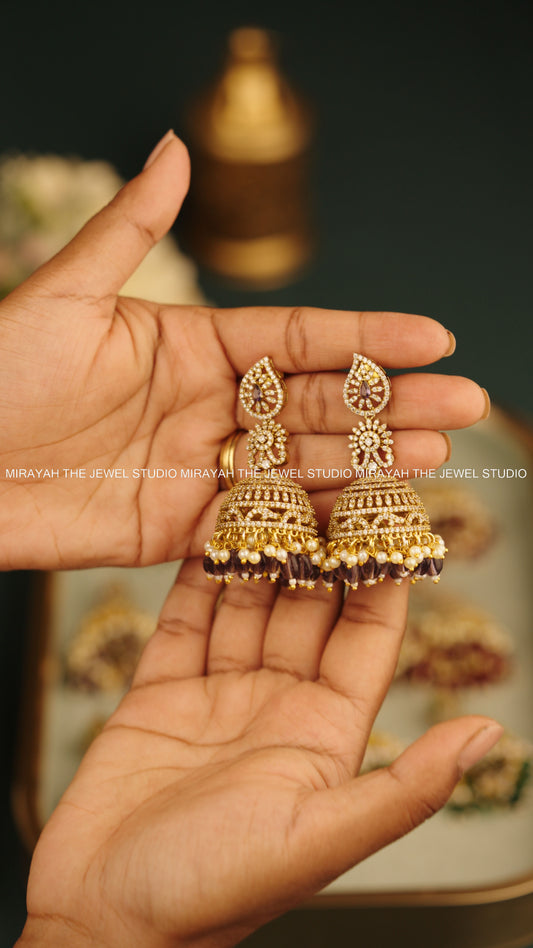 PREMIUM VELOURA JHUMKA - VIOLET