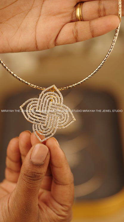 PUSHPA KOLAM HASLI NECKLACE (WITH DETACHABLE PENDANT)