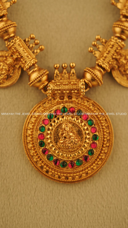 SVARNA CHAKRA HARAM - RUBY AND GREEN