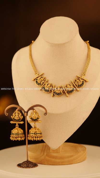 PANCHA LAKSHMI NECKLACE - GREEN