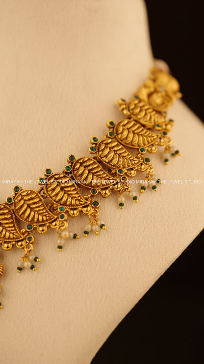 MAANGA ALANKARA NECKLACE - AQUA GREEN