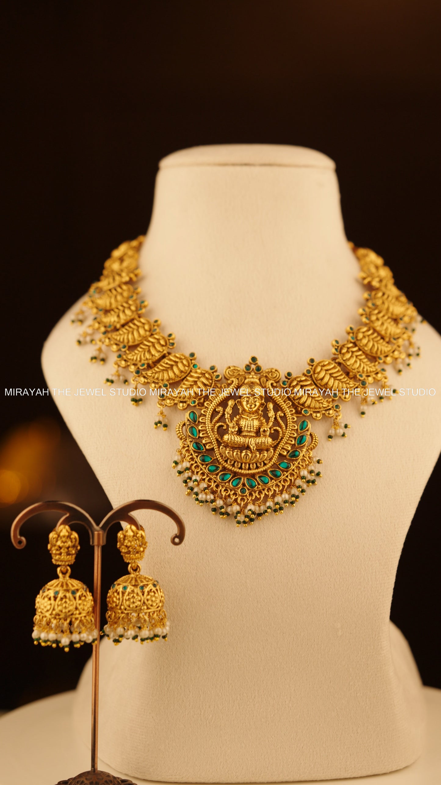 MAANGA ALANKARA NECKLACE - AQUA GREEN
