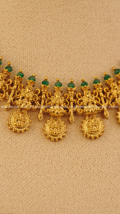 GREEN AURA COIN NECKLACE