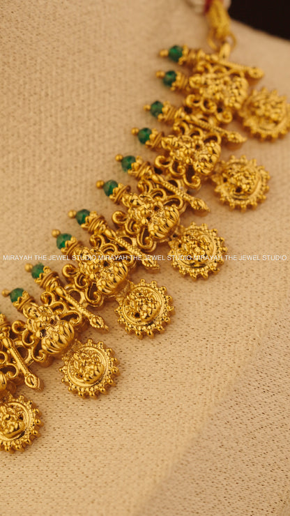 GREEN AURA COIN NECKLACE