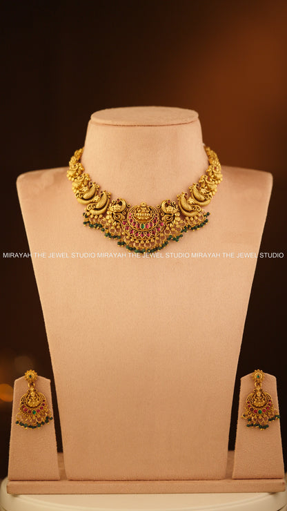 VEDA LAKSHMI NECKLACE - GREEN