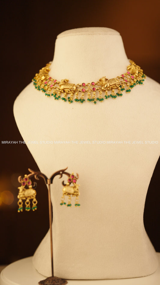 NANDHEESWARA NECKLACE - GREEN