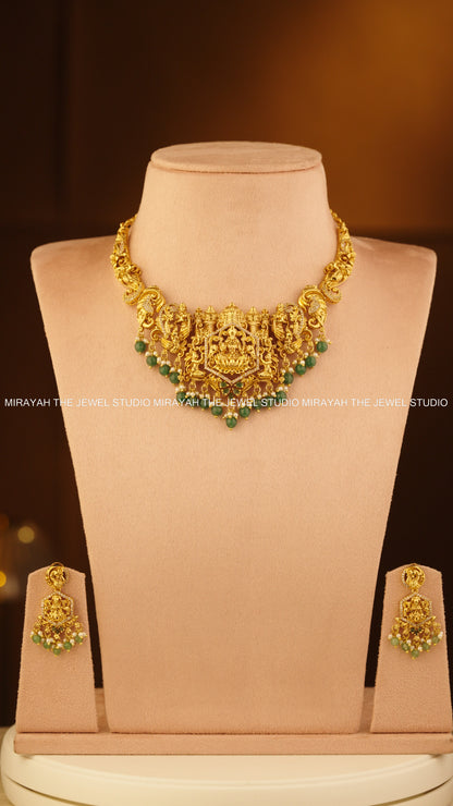 PREMIUM SRI VARNIKA NECKLACE - GREEN