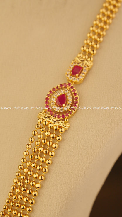 SWARNA DHARINI LAYERED HARAM (MICRO PLATED)