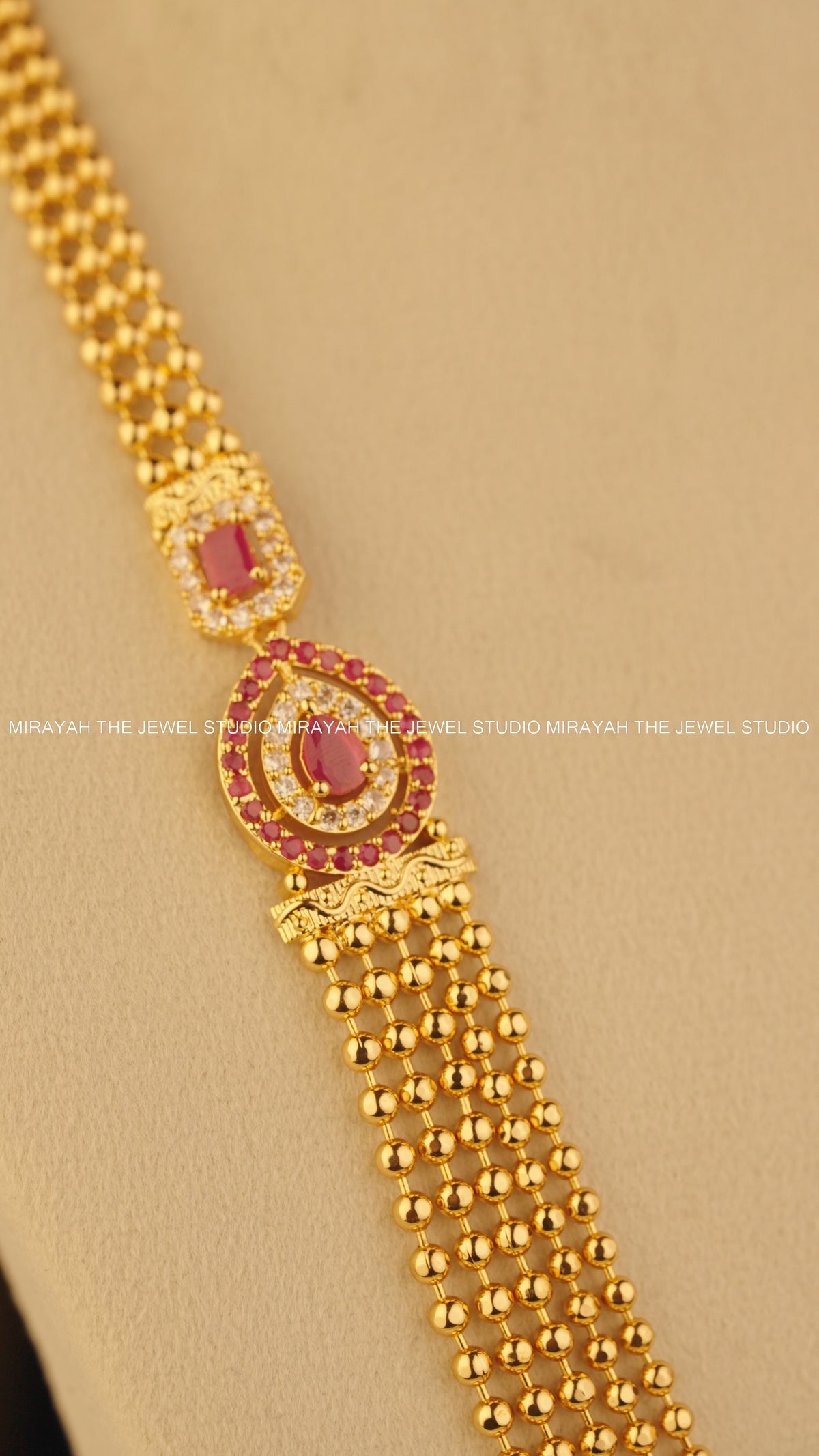 SWARNA DHARINI LAYERED HARAM (MICRO PLATED)