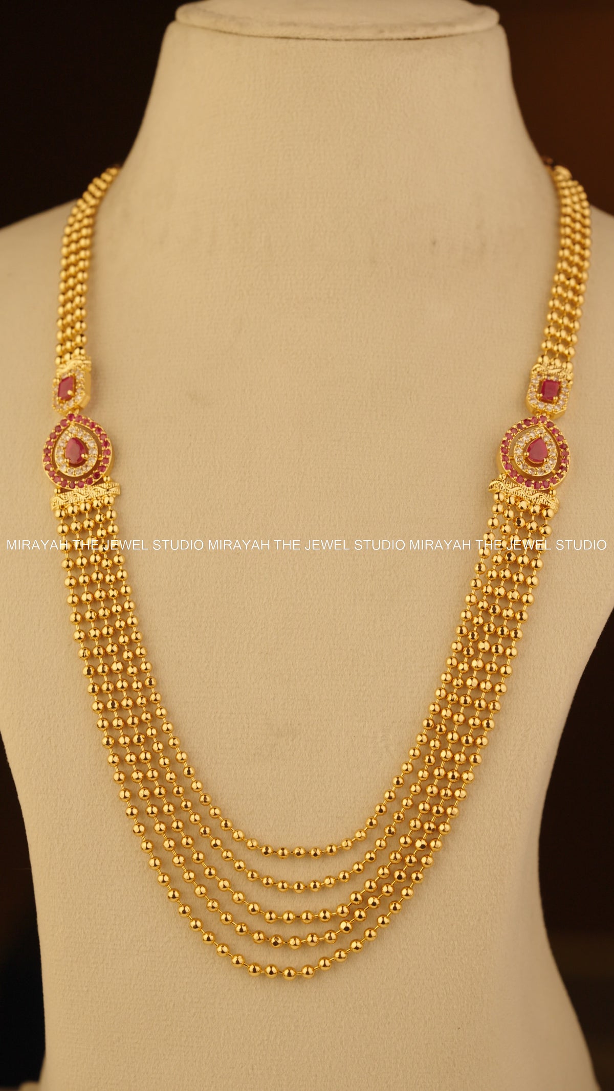 SWARNA DHARINI LAYERED HARAM (MICRO PLATED)