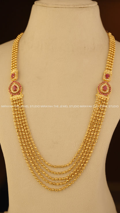 SWARNA DHARINI LAYERED HARAM (MICRO PLATED)