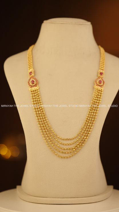 SWARNA DHARINI LAYERED HARAM (MICRO PLATED)