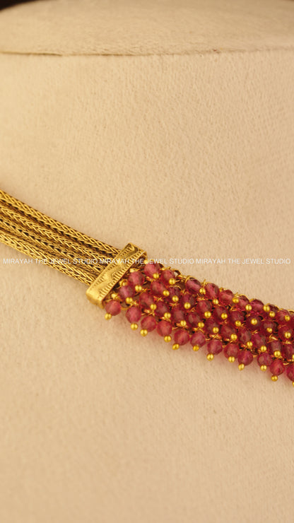PEARL ELEPHANT NECKLACE - RED