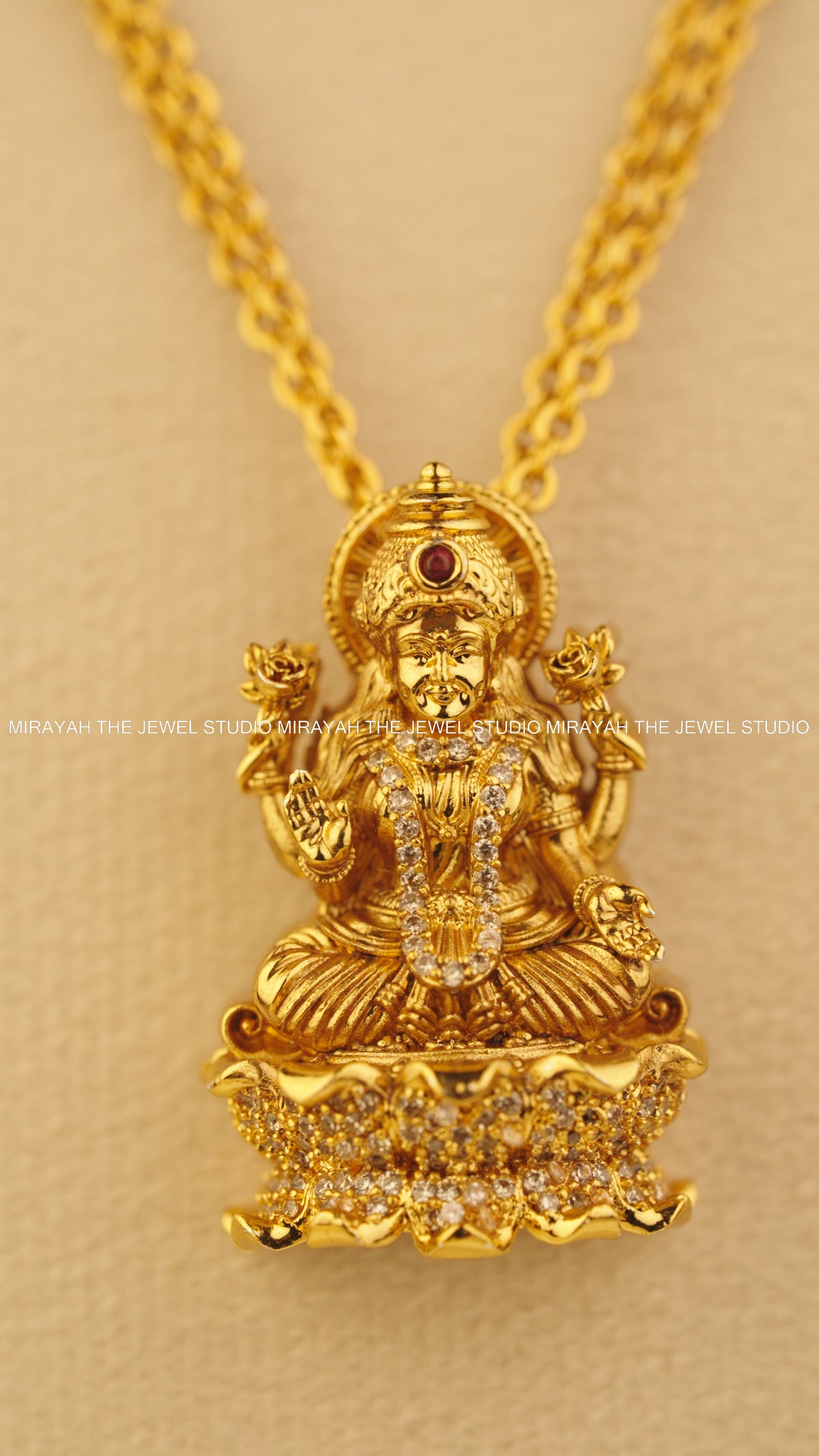 GOLDEN LAKSHMI LOTUS NECKLACE