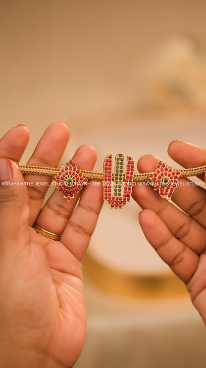 TIRUMALA NAMAM CHOKER/ NECKLACE - RED AND GREEN