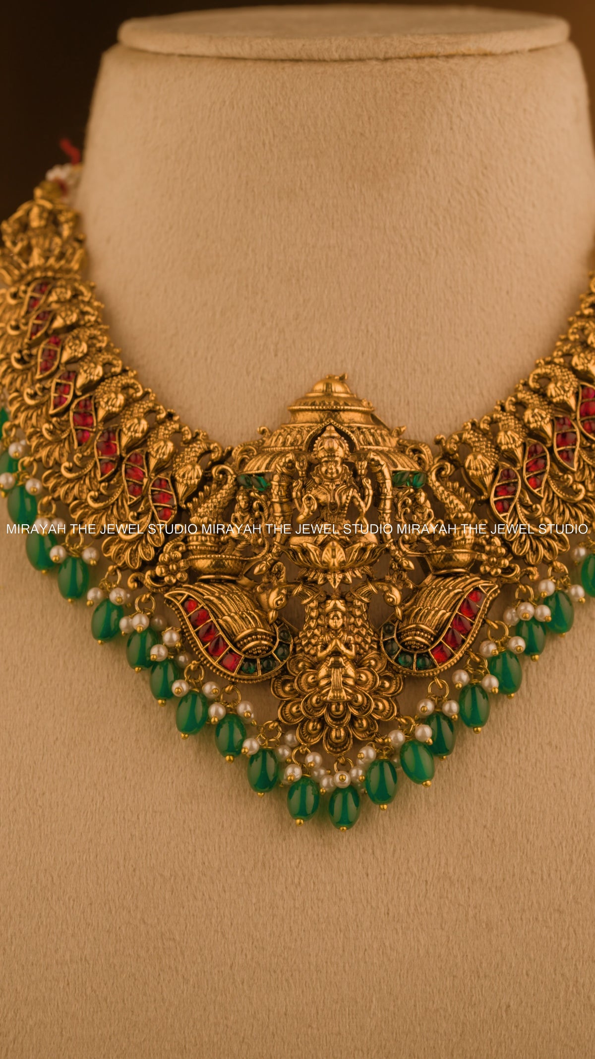 DEVIKA TEMPLE NECKLACE - GREEN