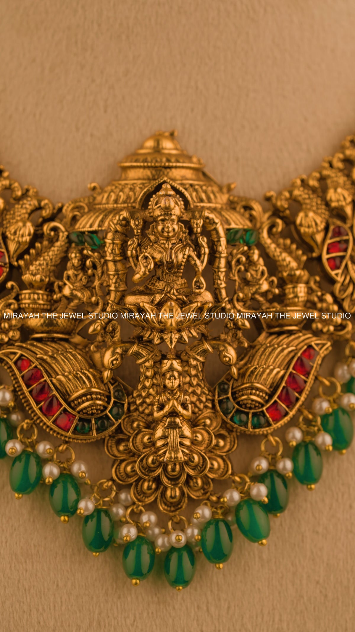 DEVIKA TEMPLE NECKLACE - GREEN