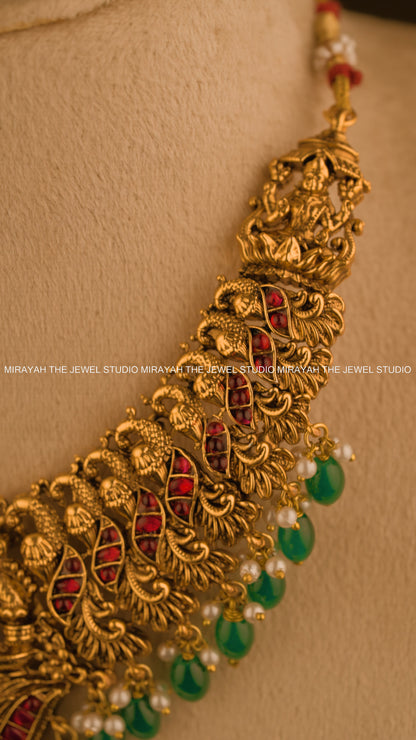 DEVIKA TEMPLE NECKLACE - GREEN