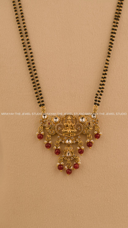 BLACK BEAD GAJALAKSHMI HARAM