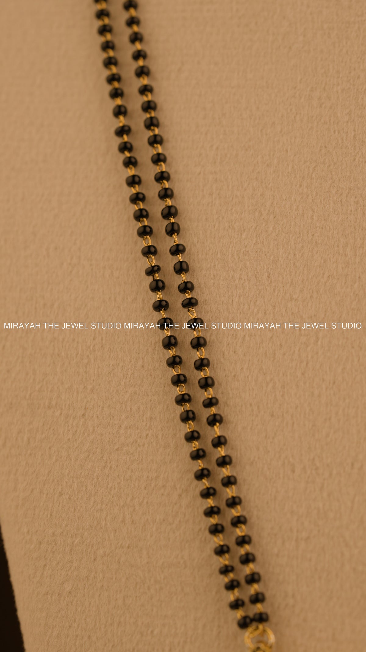 BLACK BEAD GAJALAKSHMI HARAM