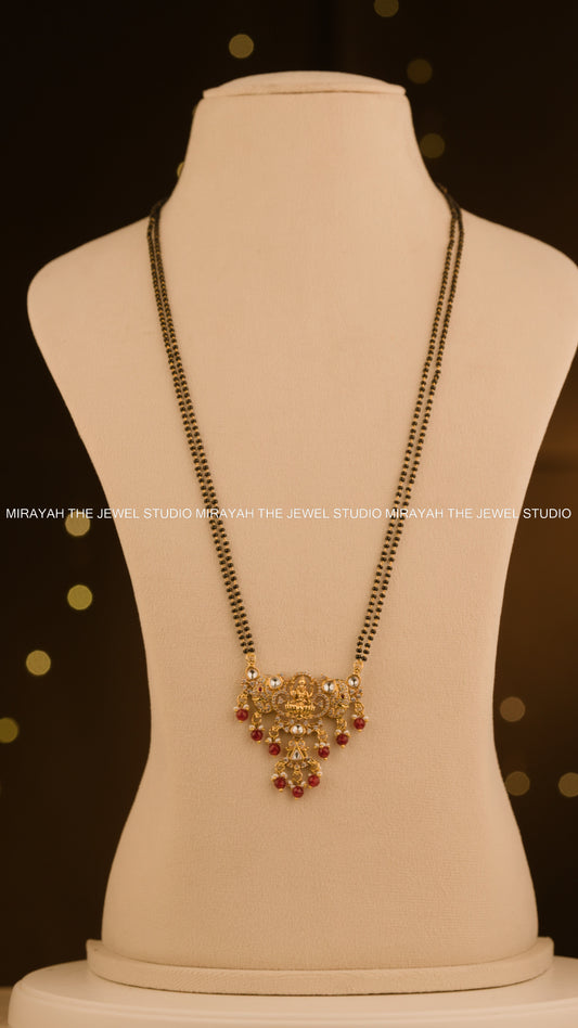BLACK BEAD GAJALAKSHMI HARAM