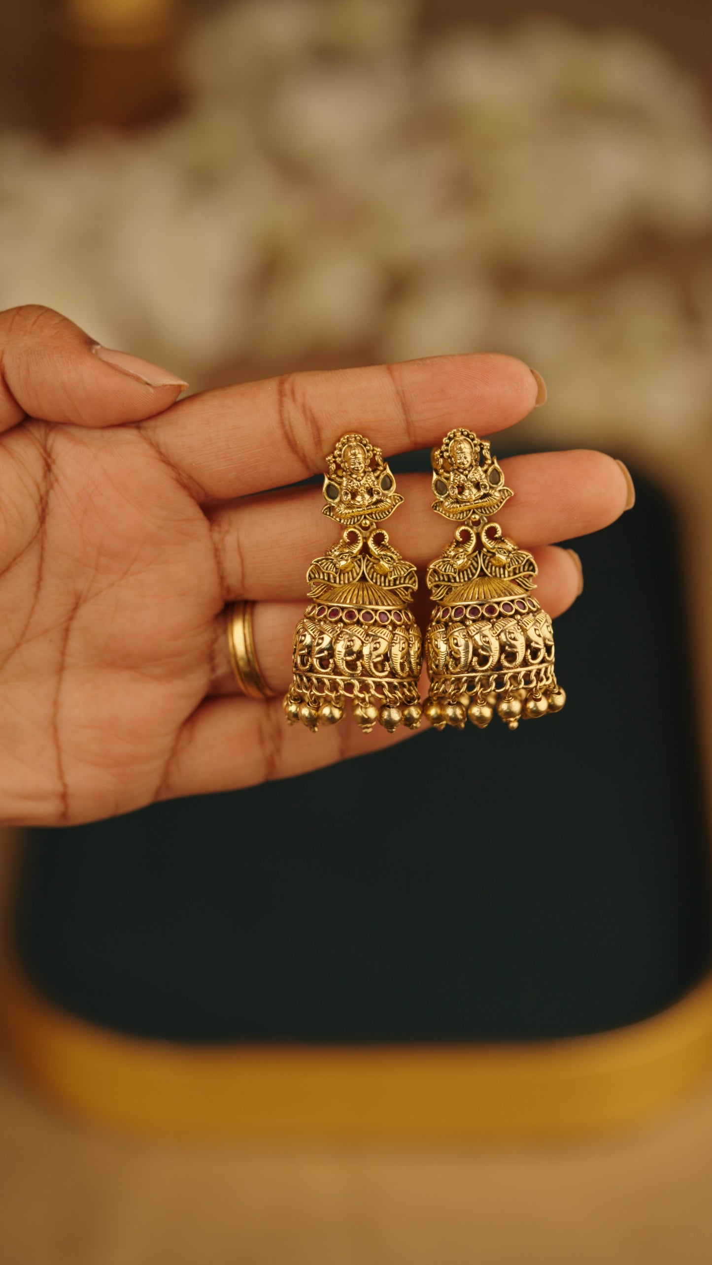 PREMIUM ANTIQUE ELEPHANT JHUMKA