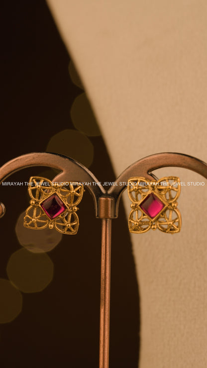JEWEL MOSAIC CHOKER/ NECKLACE - RUBY & GREEN