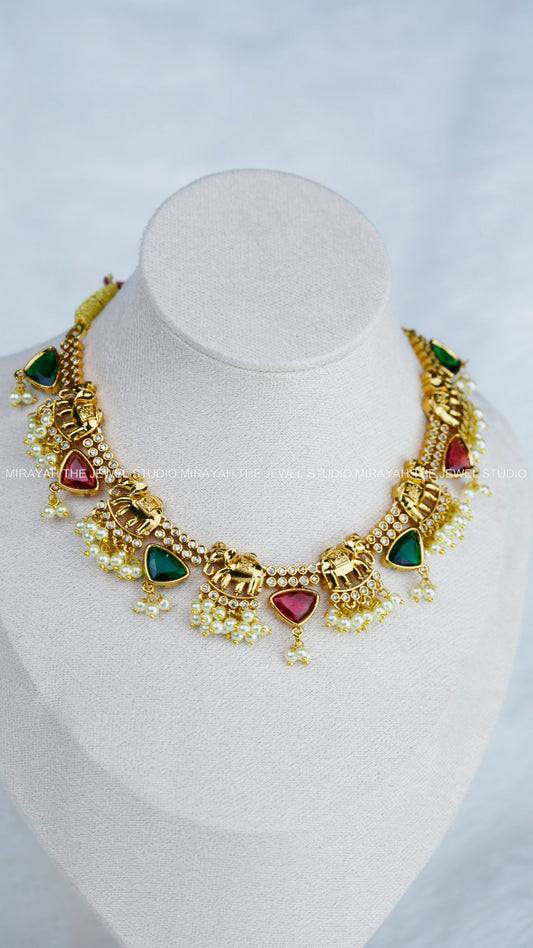 AD TUSKER SEQUENCE NECKLACE - RED AND GREEN