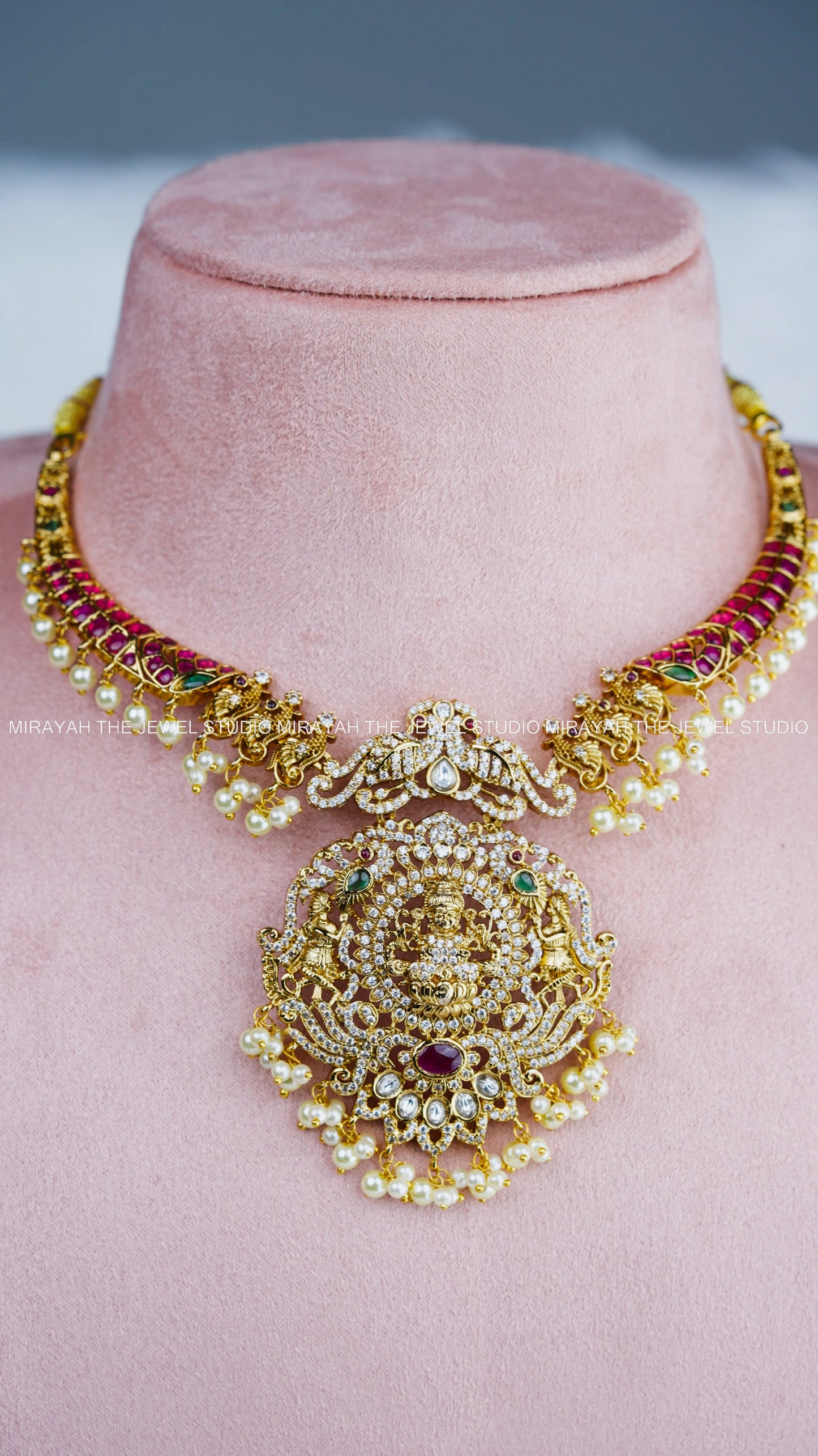 PREMIUM MAYURI KEMP NECKLACE - WHITE