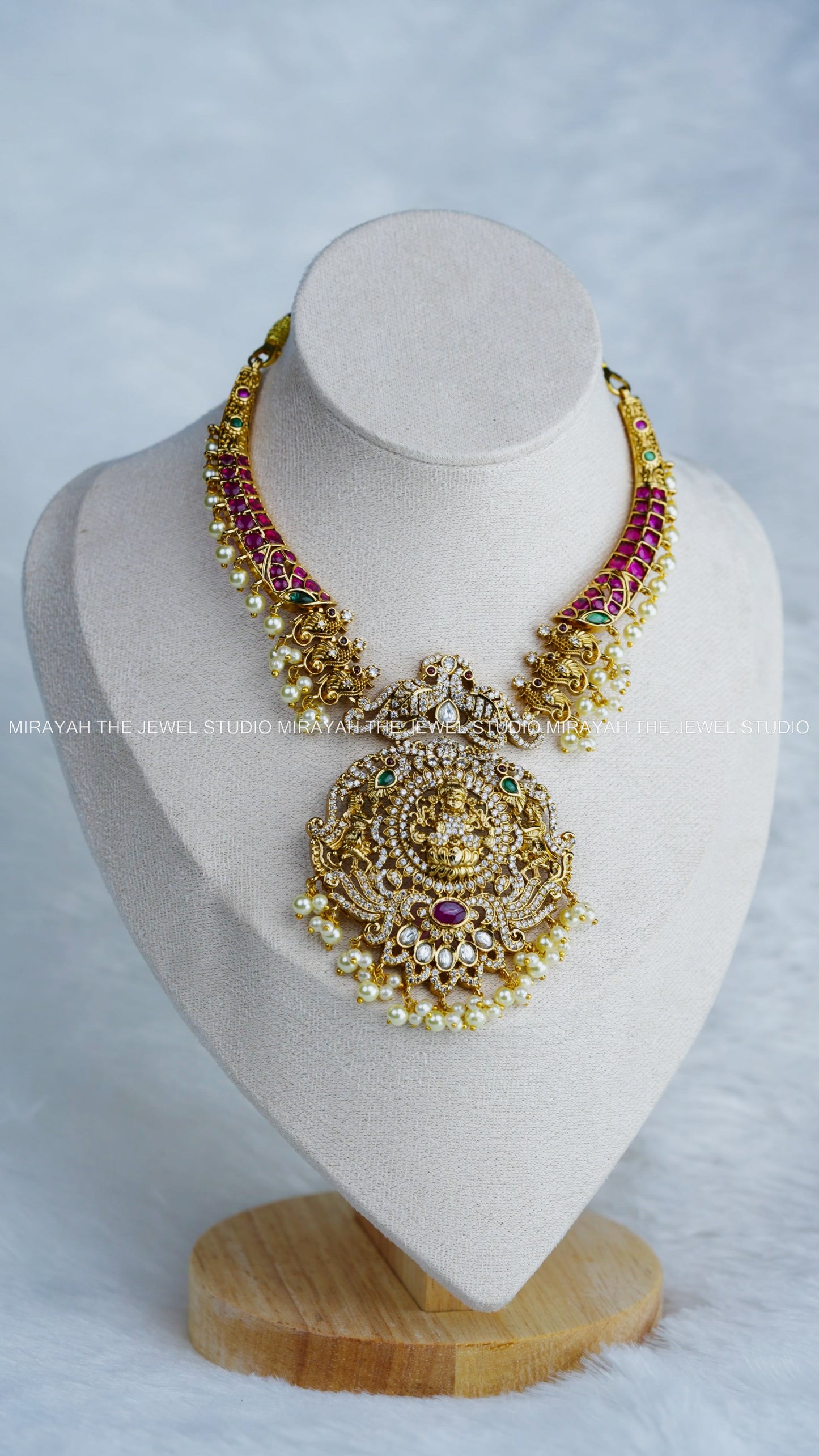 PREMIUM MAYURI KEMP NECKLACE - WHITE