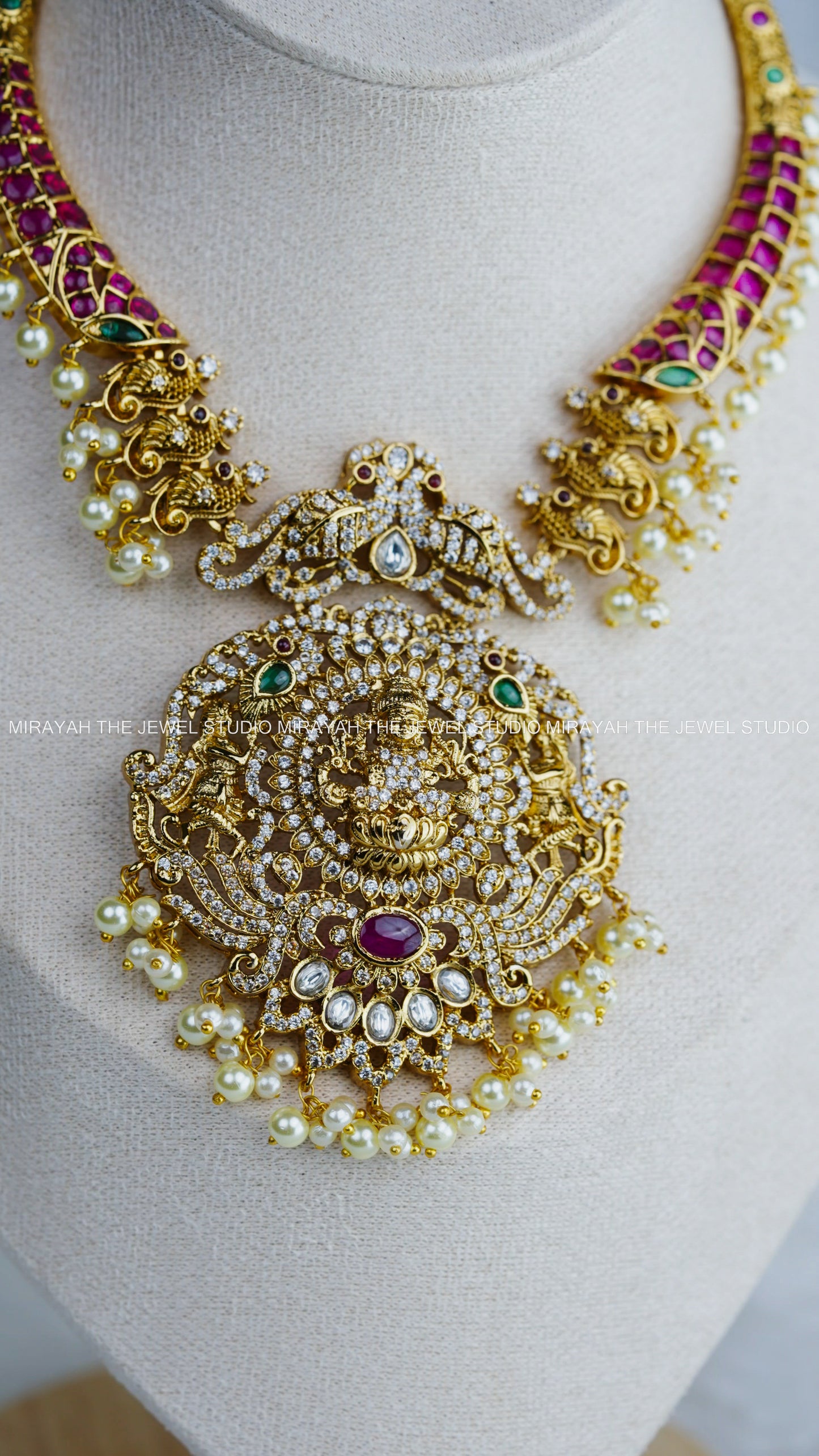 PREMIUM MAYURI KEMP NECKLACE - WHITE