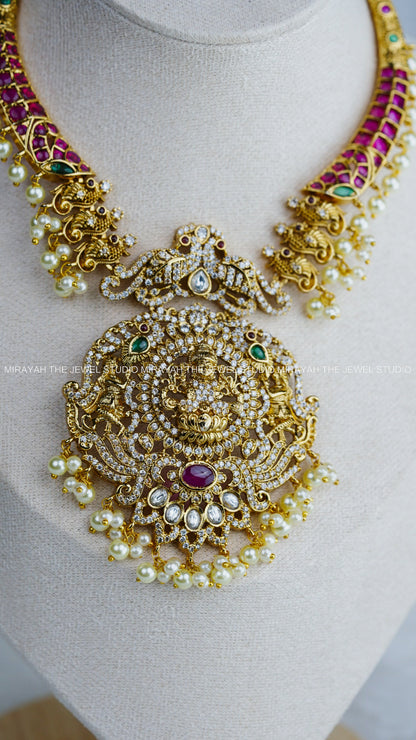 PREMIUM MAYURI KEMP NECKLACE - WHITE