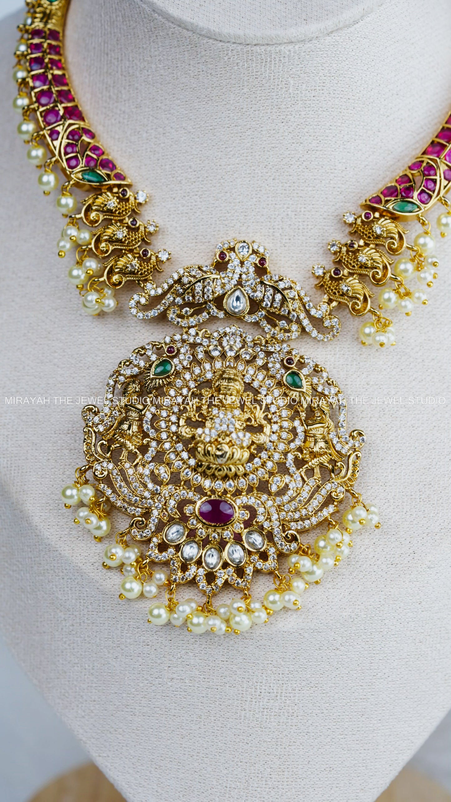 PREMIUM MAYURI KEMP NECKLACE - WHITE