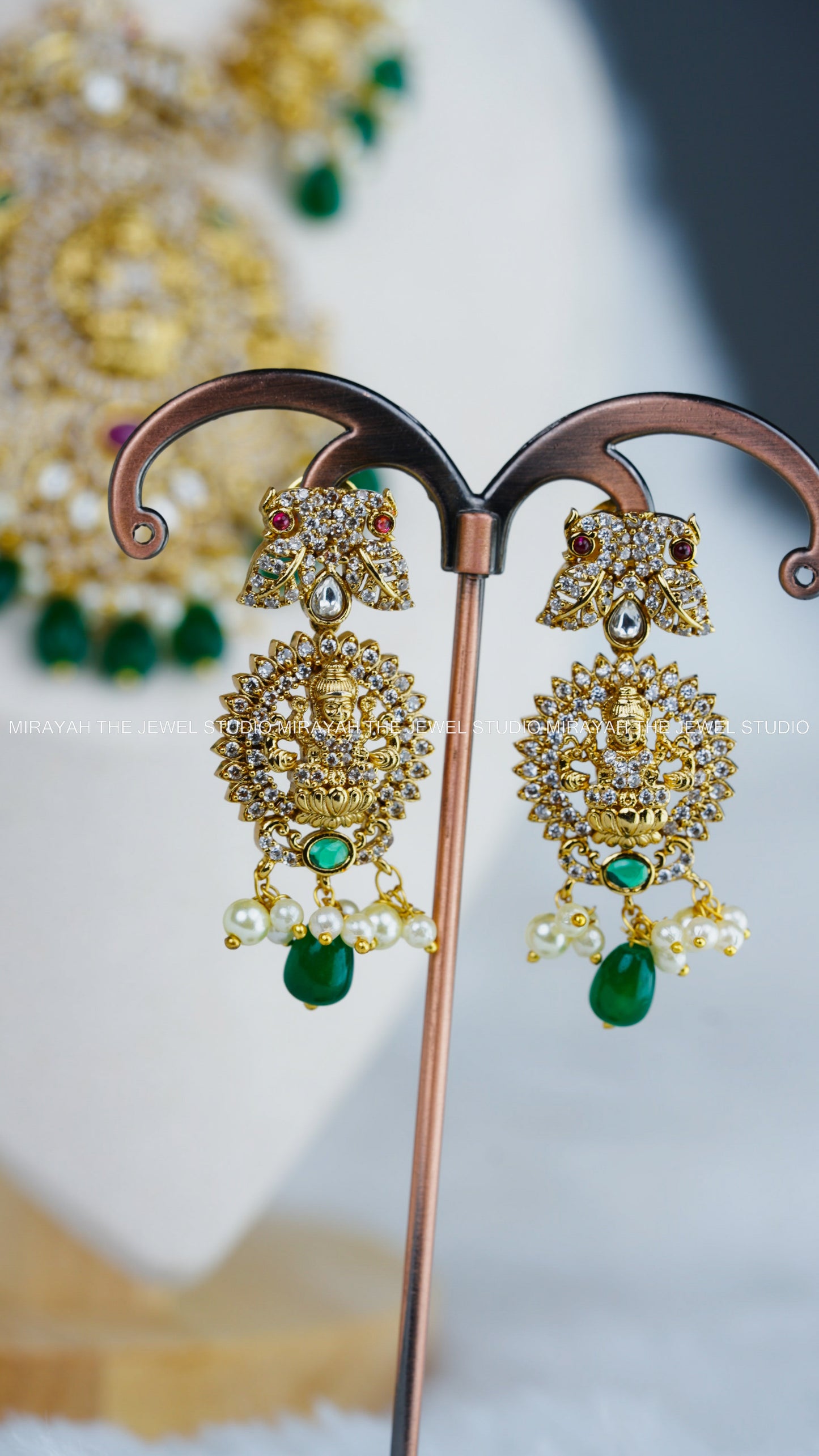 PREMIUM MAYURI KEMP NECKLACE - GREEN