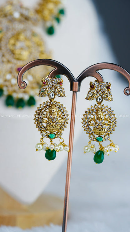 PREMIUM MAYURI KEMP NECKLACE - GREEN