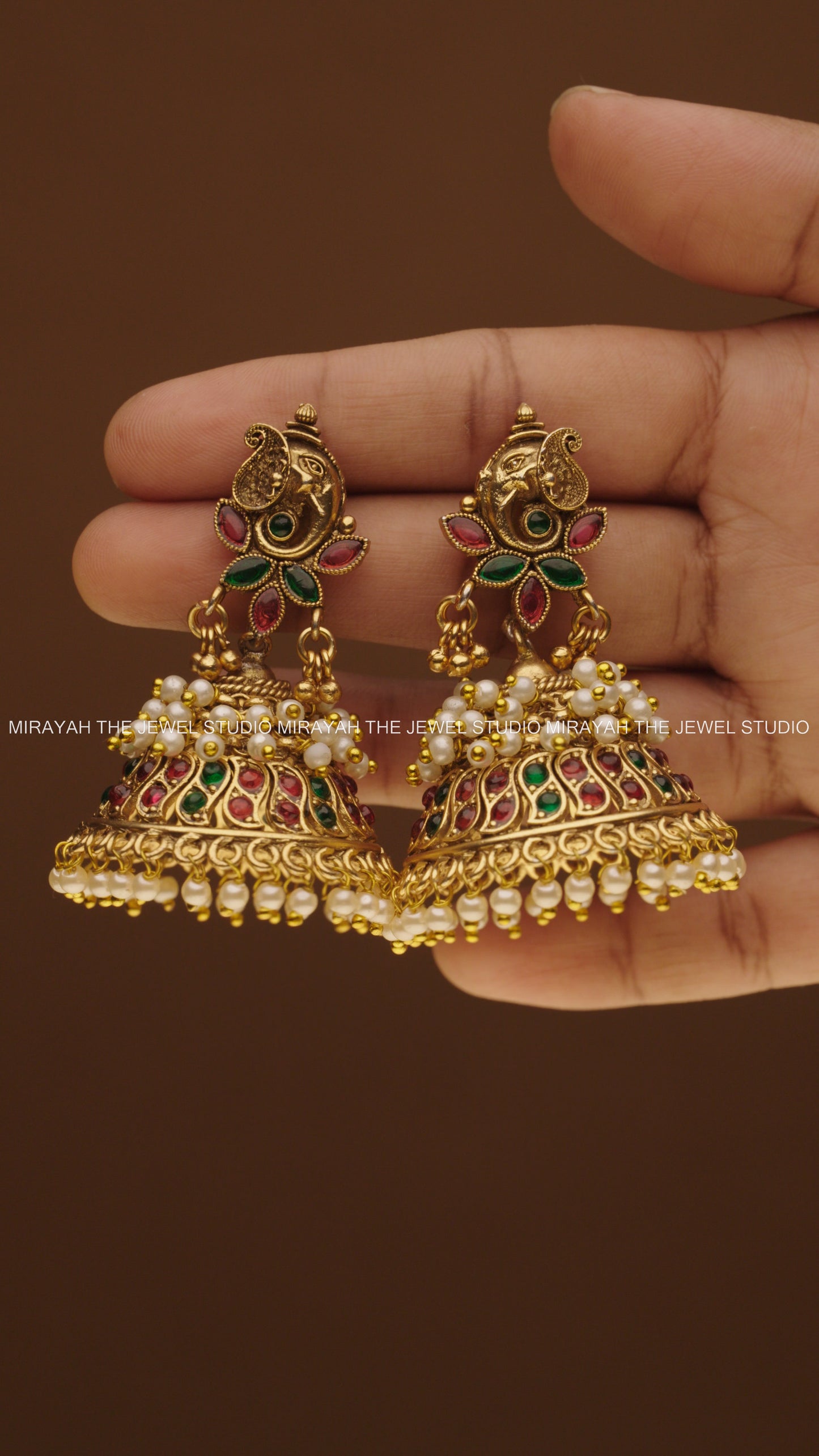 GAJA FLORAL PEARL JHUMKA