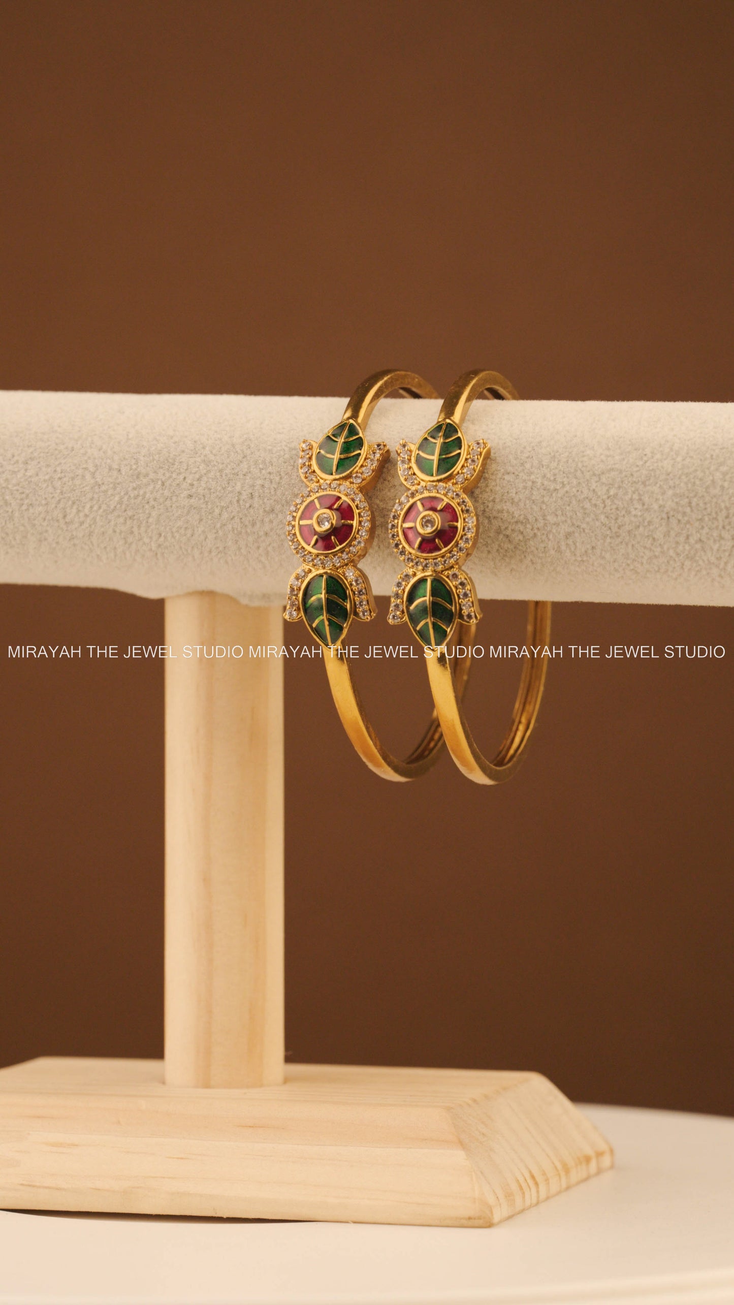 LEAF AND BLOSSOM BANGLE (2PC)
