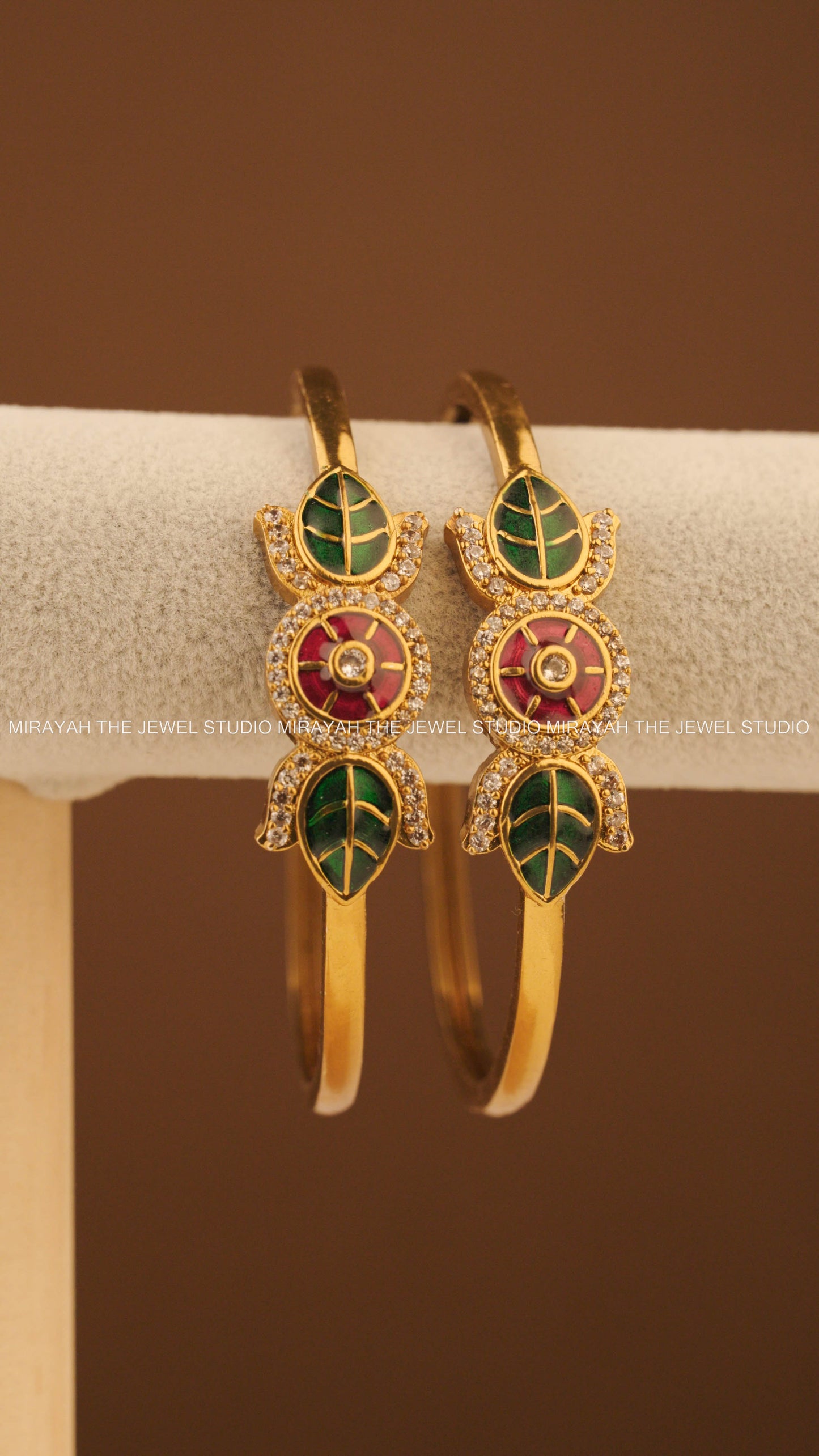 LEAF AND BLOSSOM BANGLE (2PC)