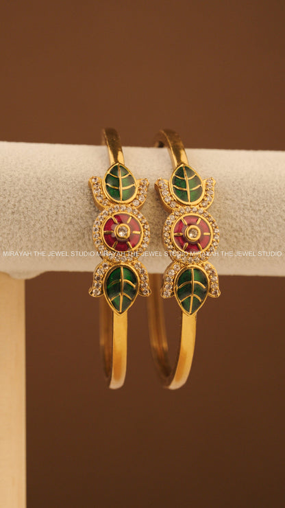 LEAF AND BLOSSOM BANGLE (2PC)