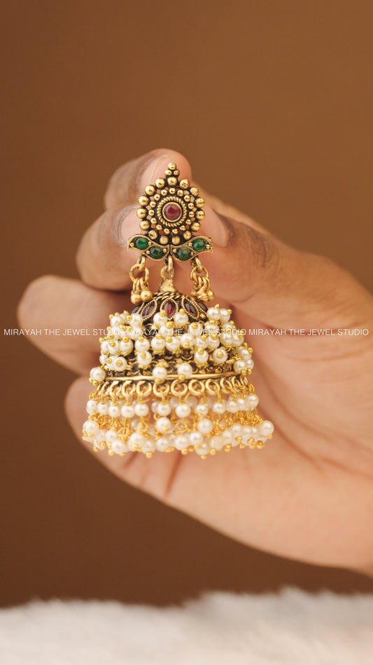 CHANDRIKA BAALI PEARL JHUMKA
