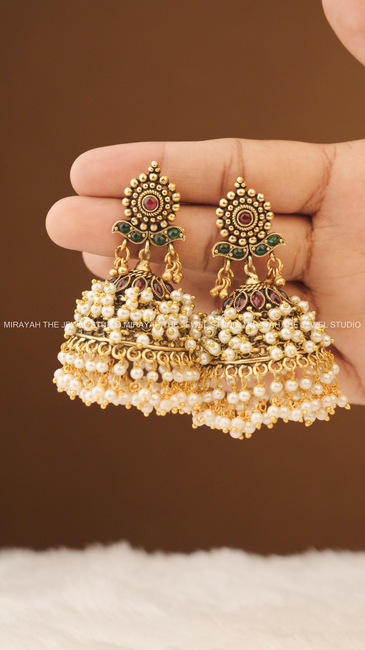 CHANDRIKA BAALI PEARL JHUMKA