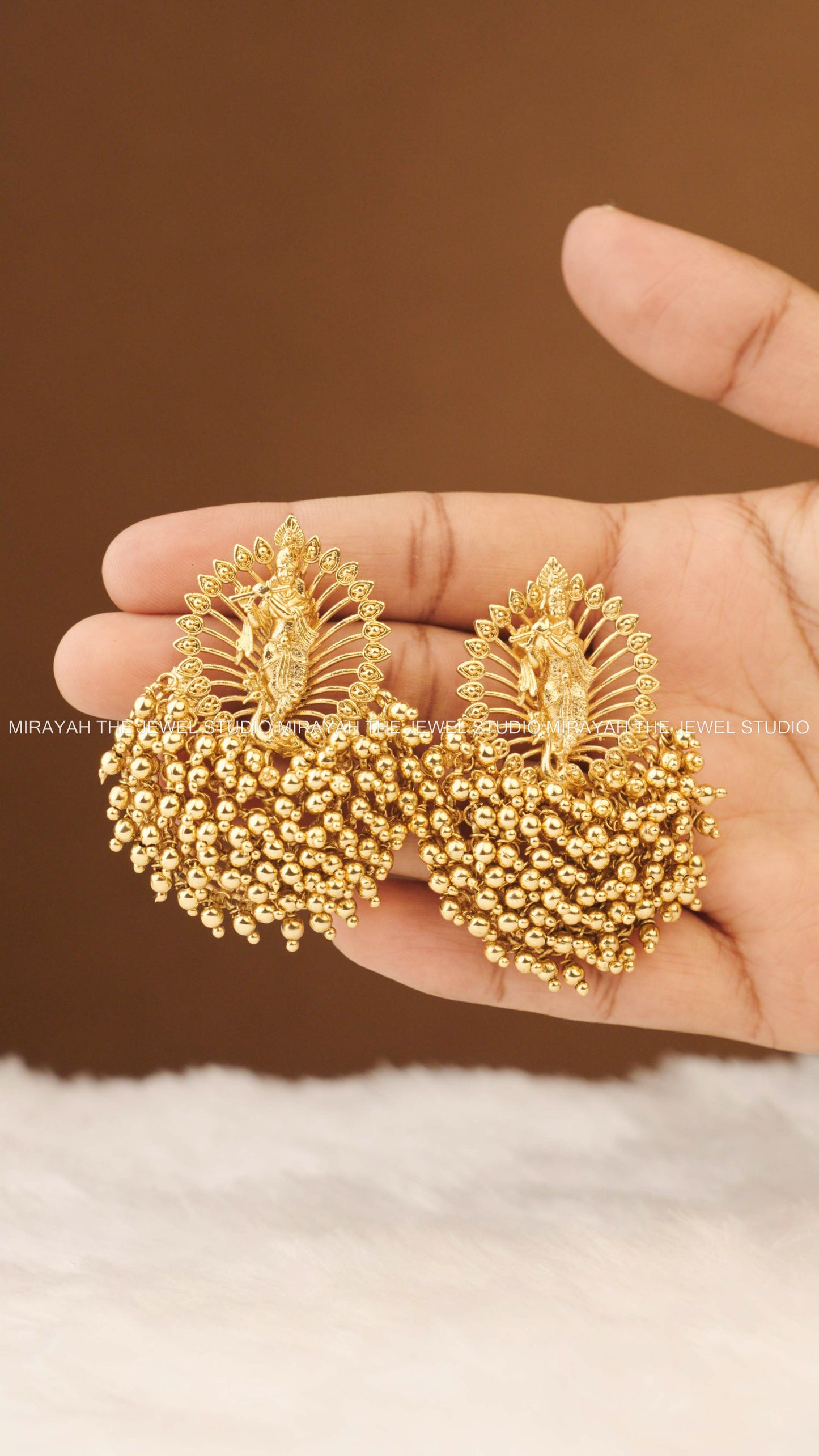 GOLDEN KRISHNA EARRING