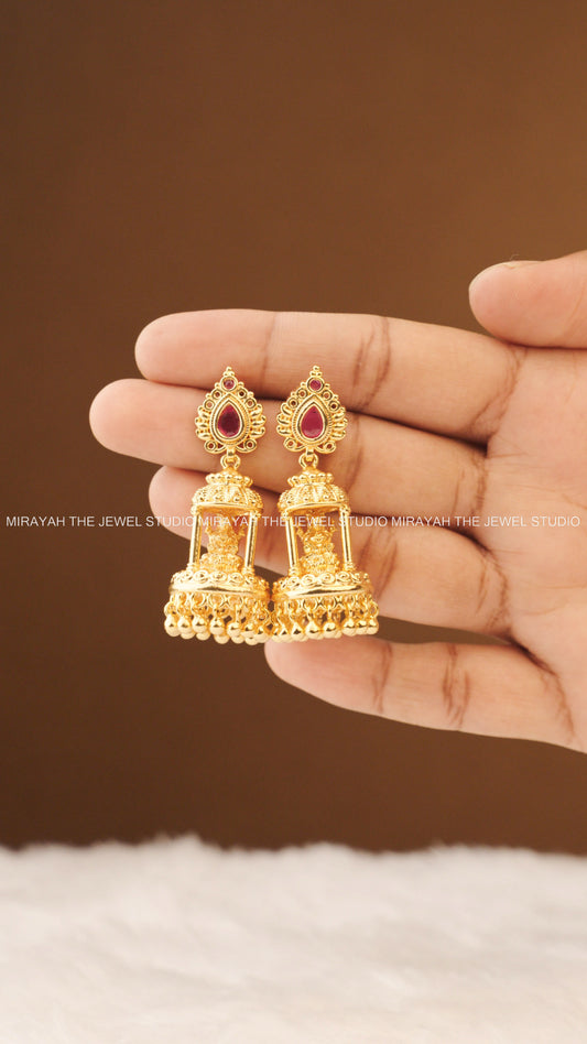 GOLD GOPURAM JHUMKA