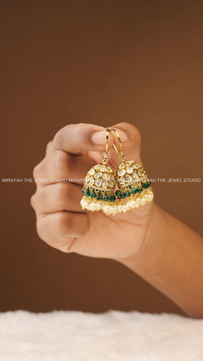 EMERALD VEIL KUNDAN JHUMKA