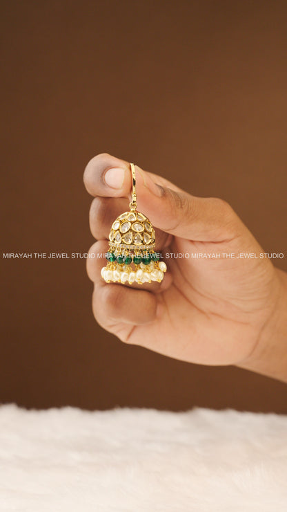 EMERALD VEIL KUNDAN JHUMKA