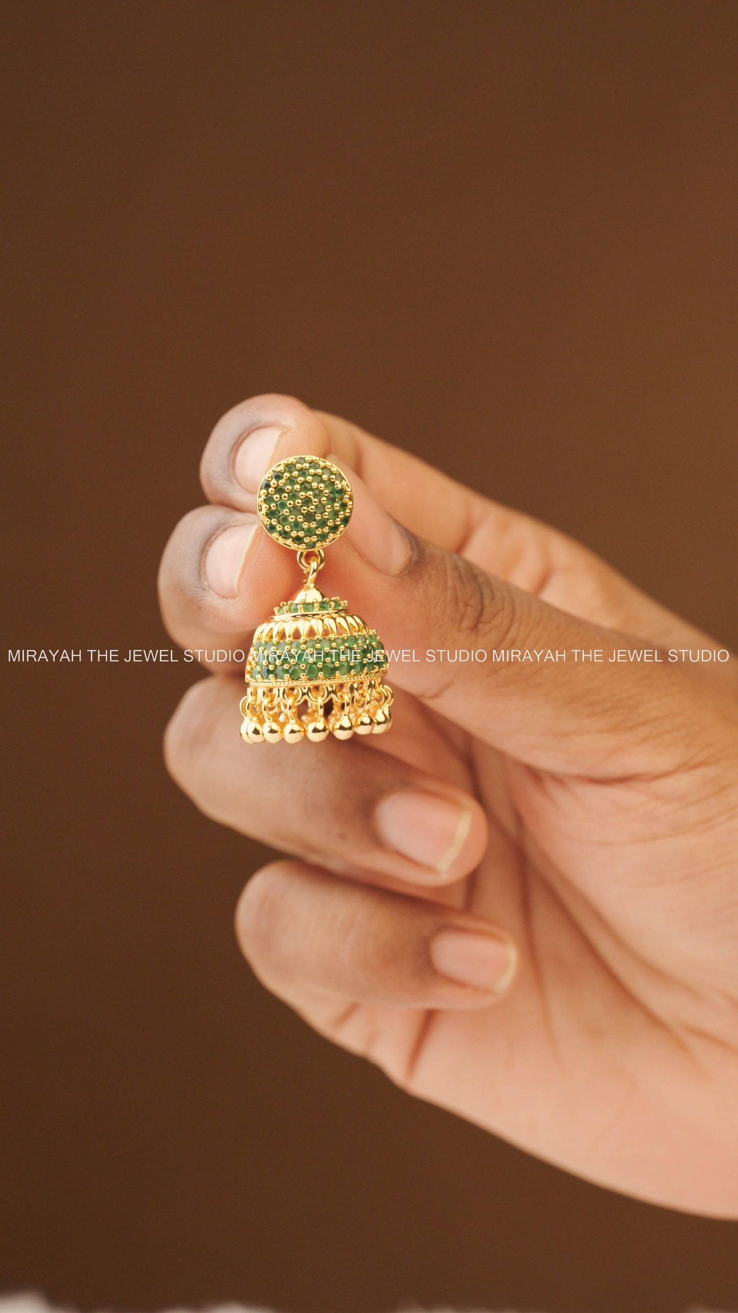 PACHAI PUSHPAM JHUMKA (GOLD PLATED)