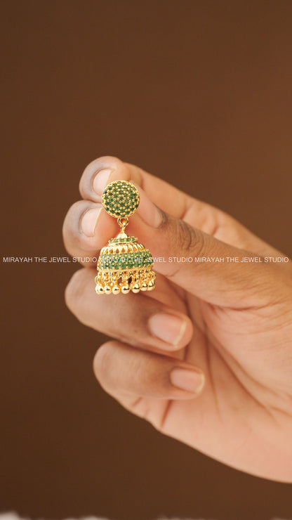 PACHAI PUSHPAM JHUMKA (GOLD PLATED)