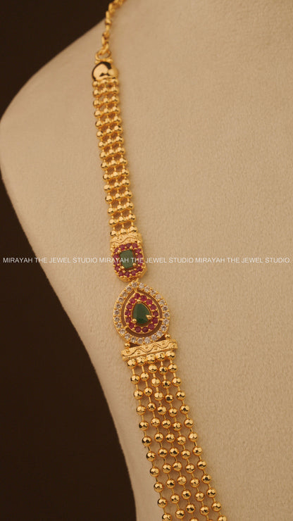 GOLDEN RAGA LAYERED HARAM-GOLD PLATED