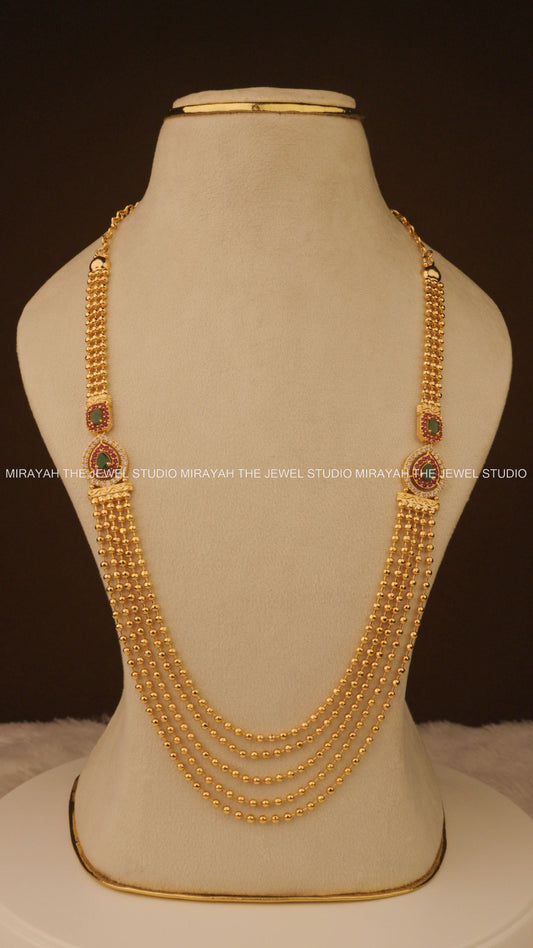 GOLDEN RAGA LAYERED HARAM-GOLD PLATED