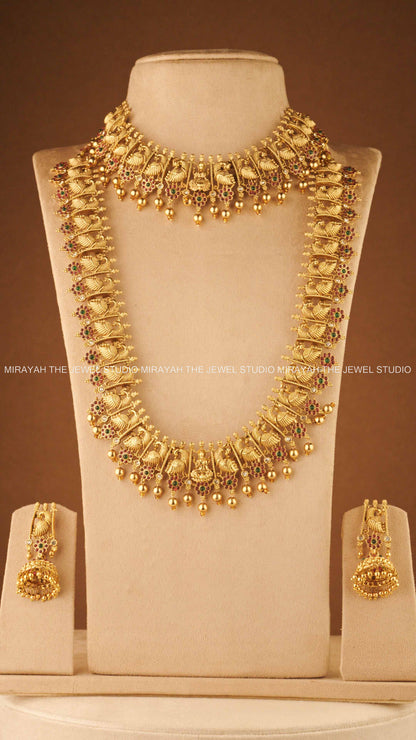 PEACOCK PADMINI BRIDAL COMBO WITH HIP CHAIN